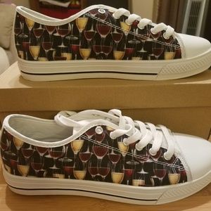 Hand painted wine glass sneakers